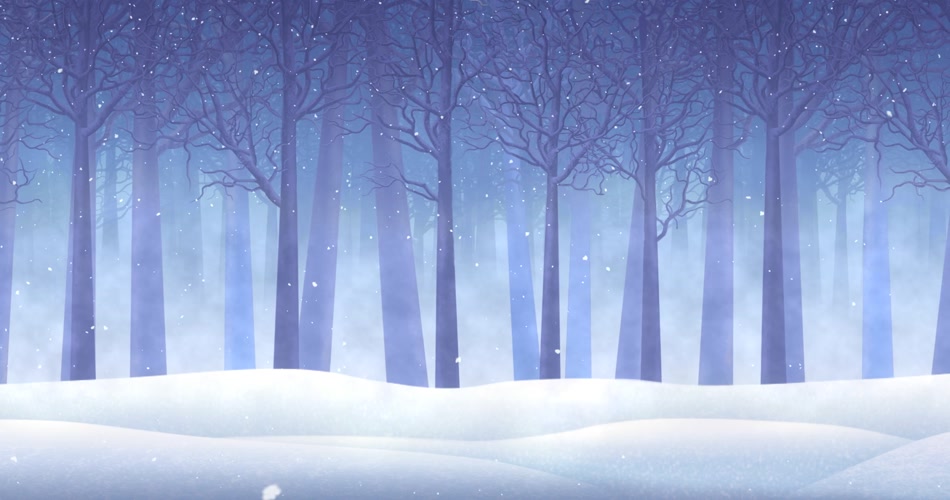 冰雪世界款02温柔的雪卡通场景 led视频背景 视频素材动态背景